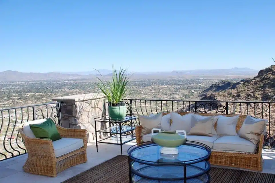 Balcony View Of City Below From Paradise Home For Sale