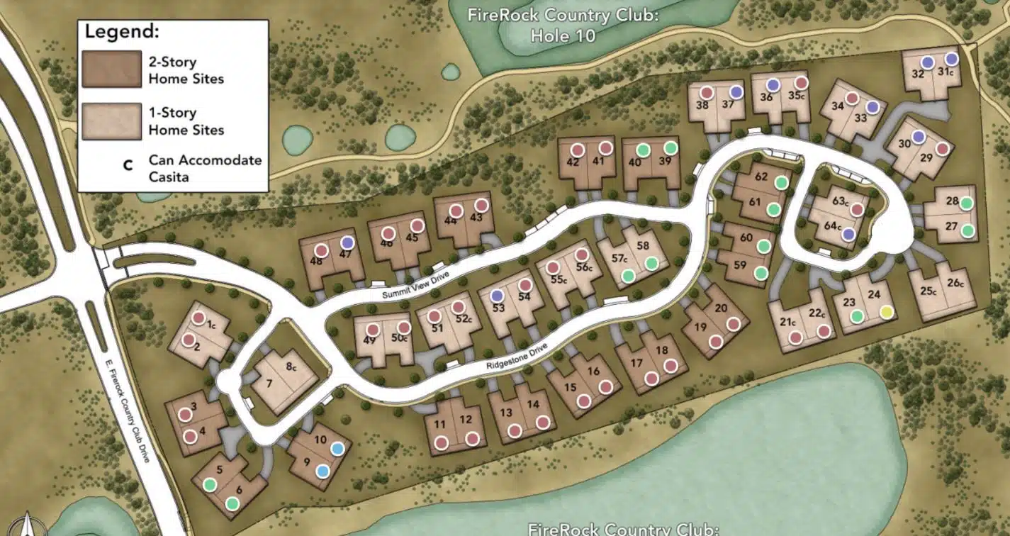 OVERLOOK AT FIREROCK LOT MAP